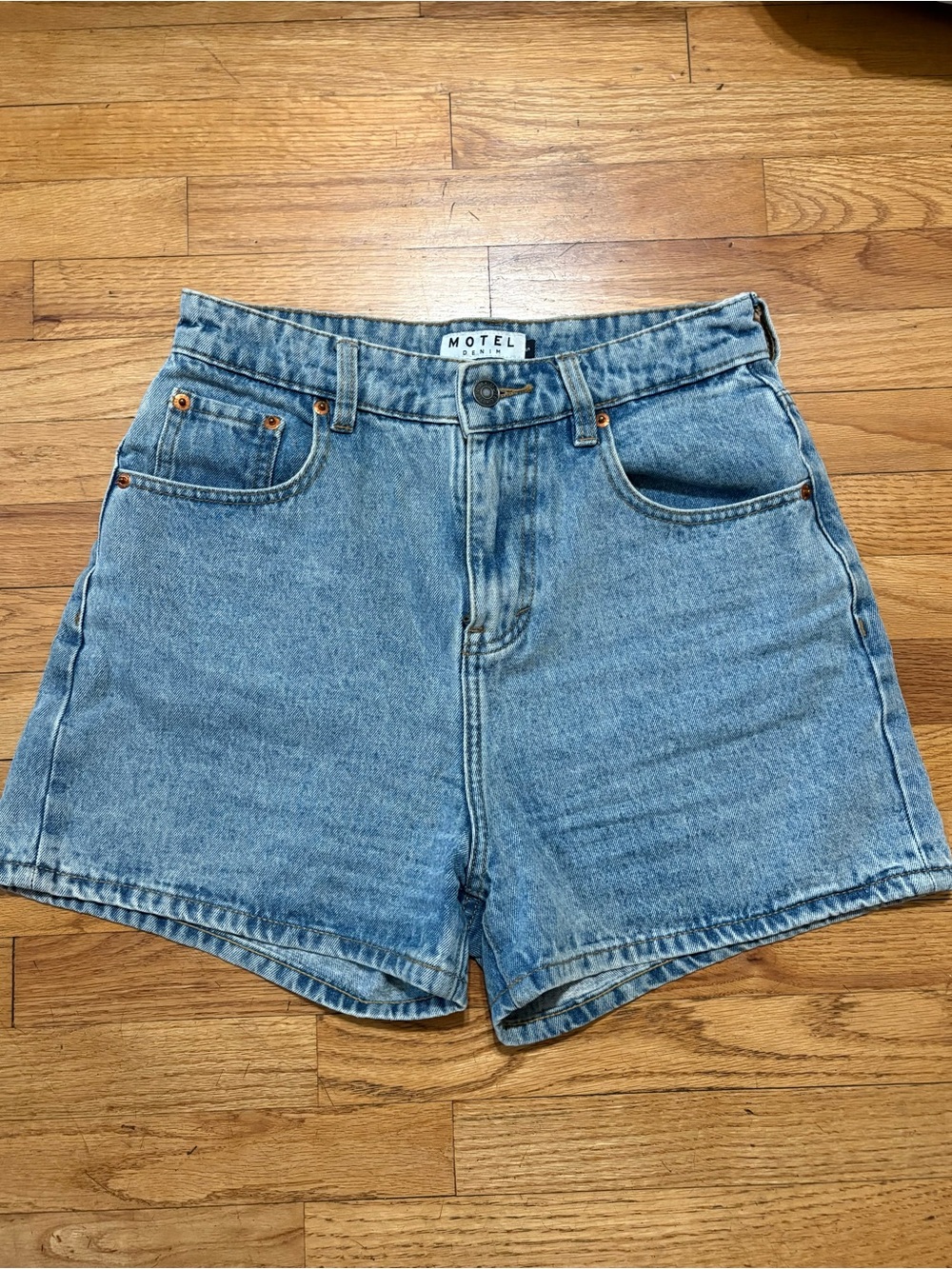 Motel Rocks Vintage-Inspired Light Blue Denim Shorts